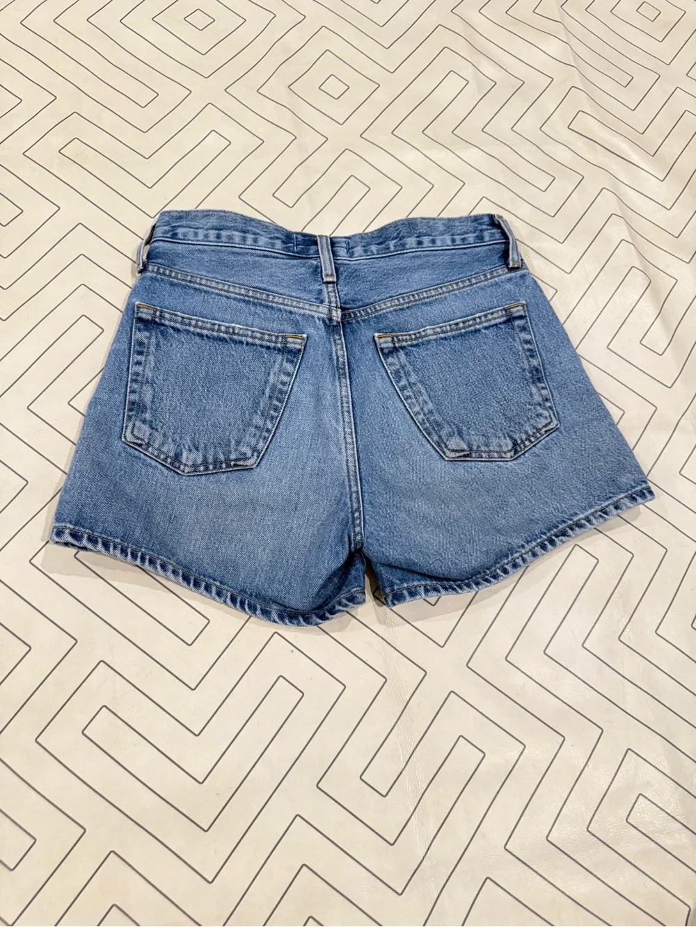 Agolde Blue Denim Parker Long Shorts